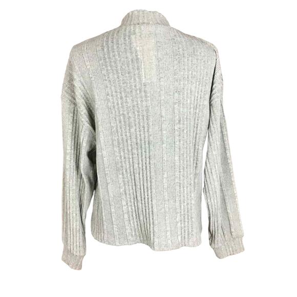 All In Favor Women’s Size L Gray Waffle Knit Mock Neck Sweater Pullover NWT - Picture 3 of 16